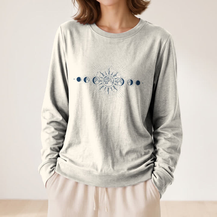 Chemise à manches longues pour femme Olivenorma en mélange de coton doux imprimé phases du soleil et de la lune - image 14