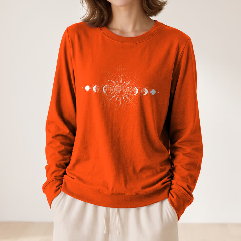 Chemise à manches longues pour femme Olivenorma en mélange de coton doux imprimé phases du soleil et de la lune - image 29
