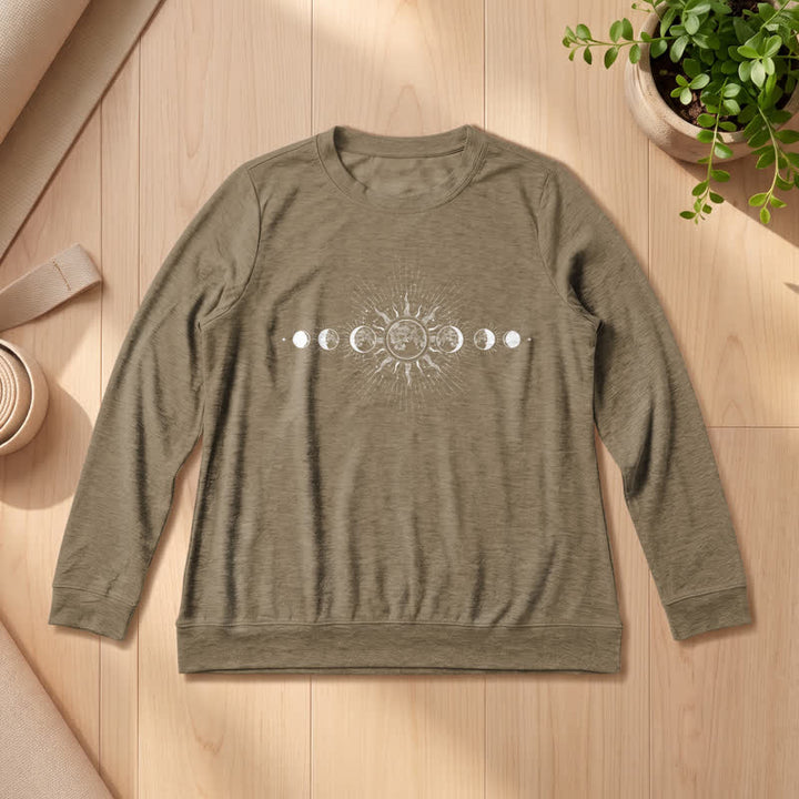 Chemise à manches longues pour femme Olivenorma en mélange de coton doux imprimé phases du soleil et de la lune - Café - 2XL - image 24