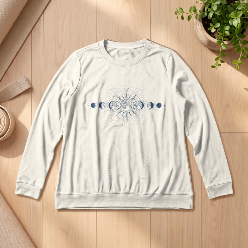 Chemise à manches longues pour femme Olivenorma en mélange de coton doux imprimé phases du soleil et de la lune - Couleur sable - 2XL - image 12