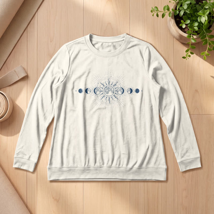 Chemise à manches longues pour femme Olivenorma en mélange de coton doux imprimé phases du soleil et de la lune - Couleur sable - 2XL - image 12