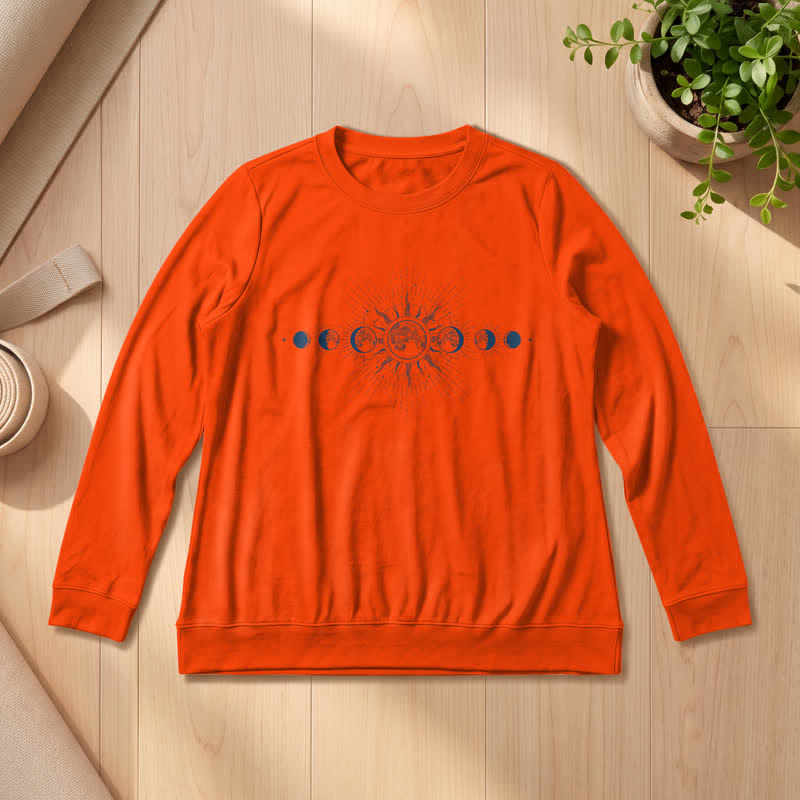 Chemise à manches longues pour femme Olivenorma en mélange de coton doux imprimé phases du soleil et de la lune - Orange - 2XL - image 27