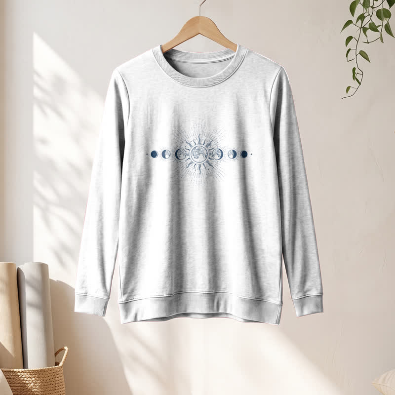Chemise à manches longues pour femme Olivenorma en mélange de coton doux imprimé phases du soleil et de la lune - image 4