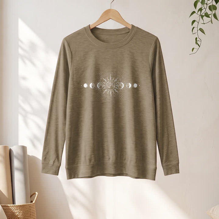 Chemise à manches longues pour femme Olivenorma en mélange de coton doux imprimé phases du soleil et de la lune - image 25