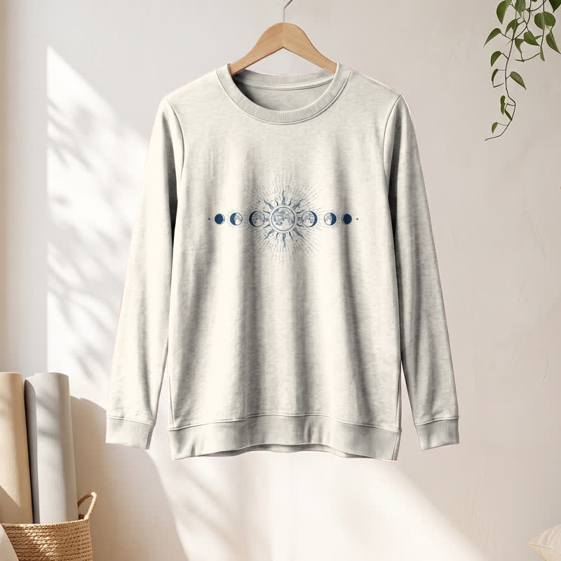 Chemise à manches longues pour femme Olivenorma en mélange de coton doux imprimé phases du soleil et de la lune - image 13