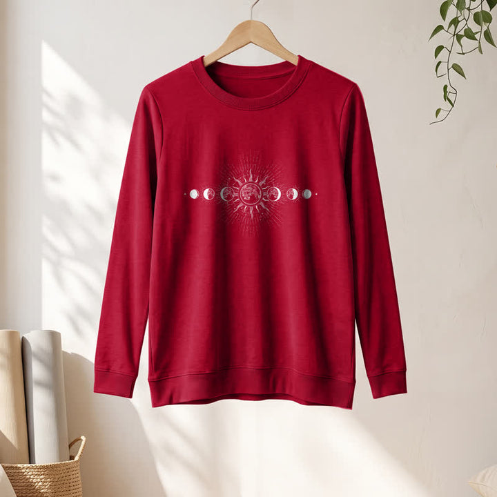 Chemise à manches longues pour femme Olivenorma en mélange de coton doux imprimé phases du soleil et de la lune - image 31