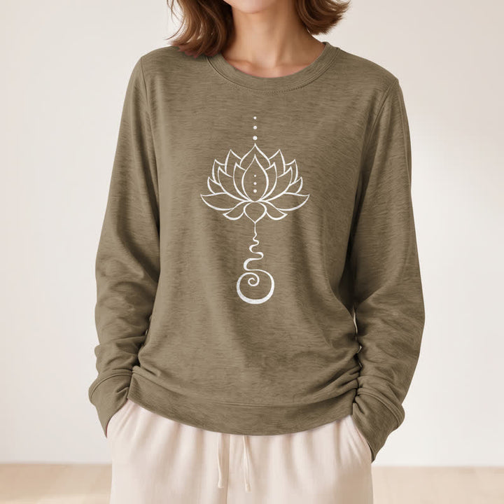 Chemise à manches longues pour femme Olivenorma en mélange de coton doux Unalome imprimé lotus - image 26