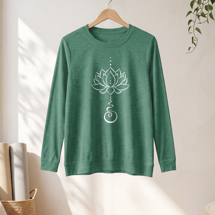 Chemise à manches longues pour femme Olivenorma en mélange de coton doux Unalome imprimé lotus - image 22