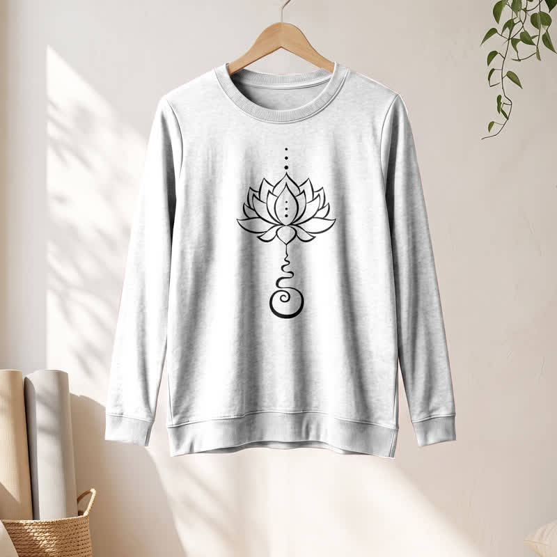 Chemise à manches longues pour femme Olivenorma en mélange de coton doux Unalome imprimé lotus - image 4