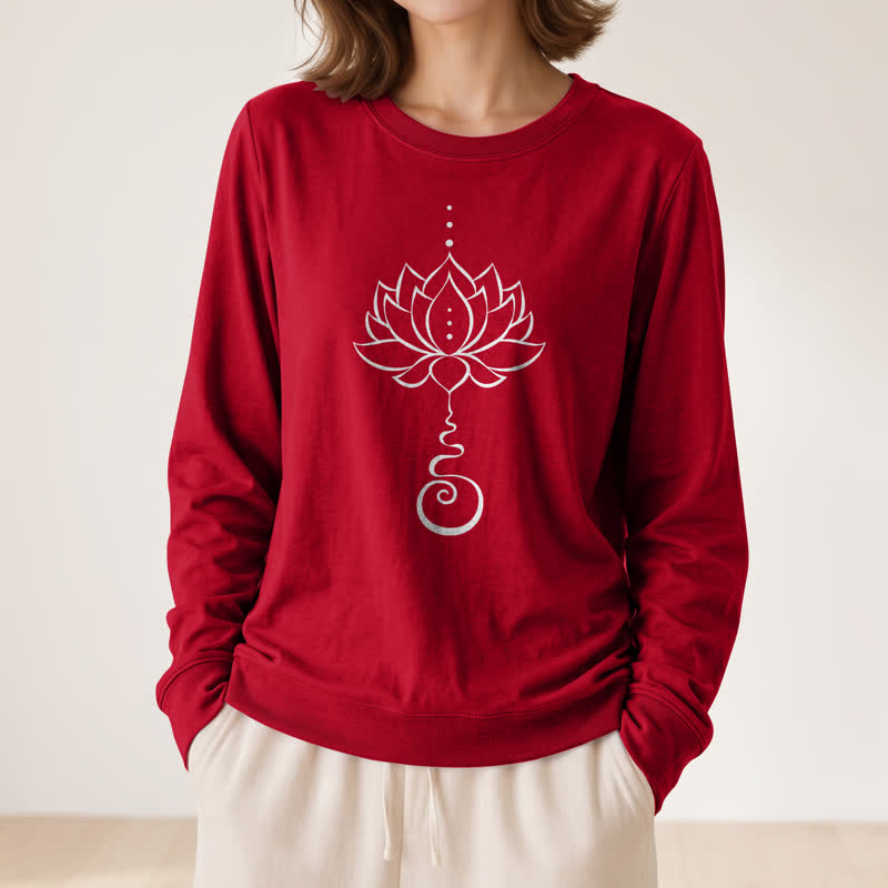 Chemise à manches longues pour femme Olivenorma en mélange de coton doux Unalome imprimé lotus - image 32