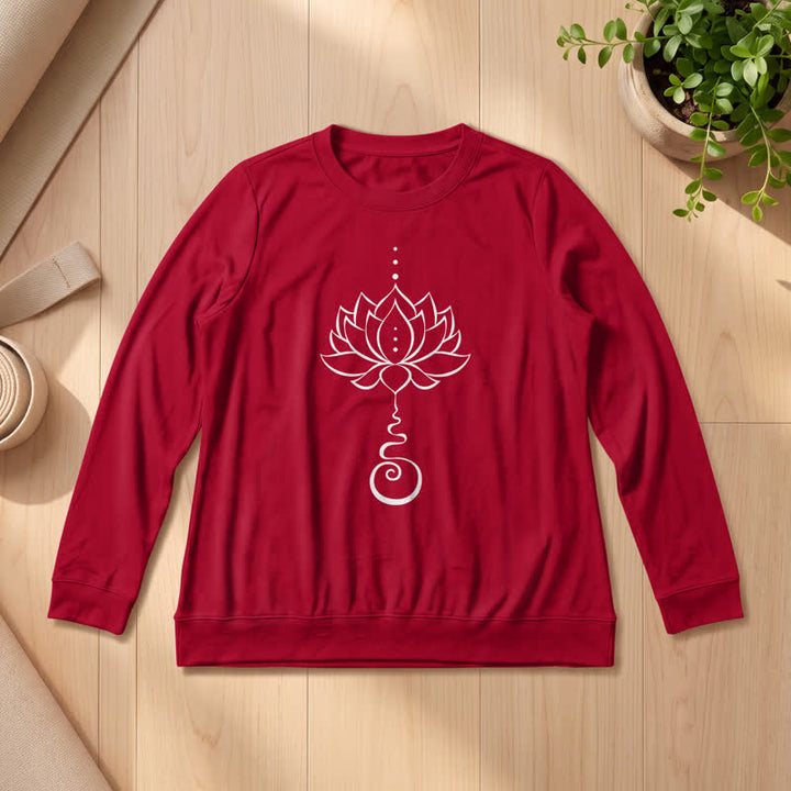 Chemise à manches longues pour femme Olivenorma en mélange de coton doux Unalome imprimé lotus - Vin - 2XL - image 30