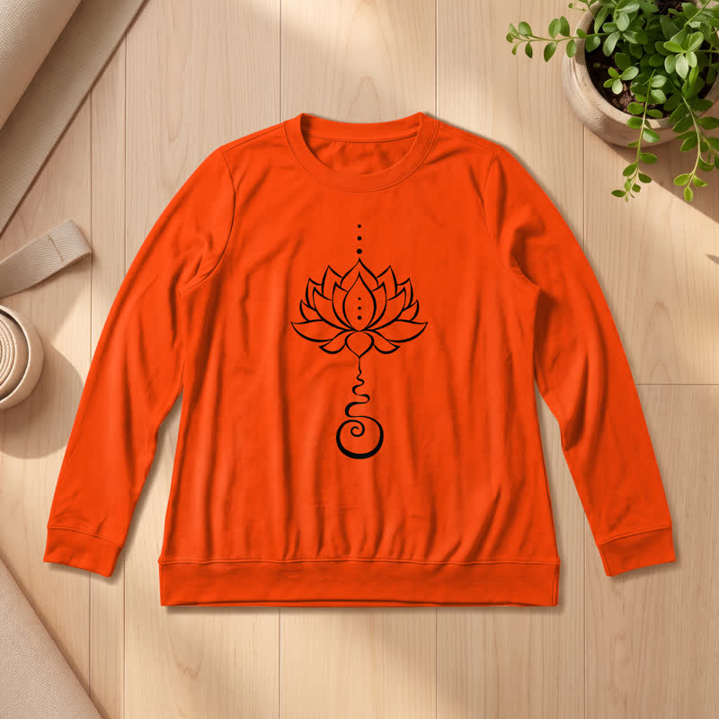 Chemise à manches longues pour femme Olivenorma en mélange de coton doux Unalome imprimé lotus - Orange - 2XL - image 27