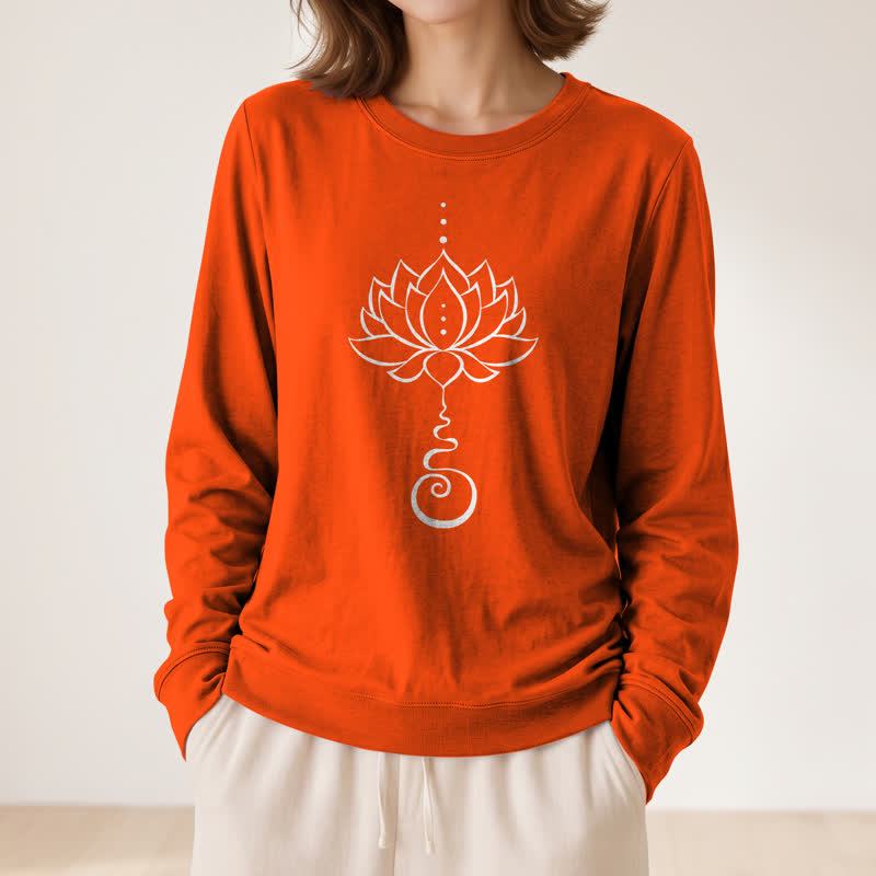 Chemise à manches longues pour femme Olivenorma en mélange de coton doux Unalome imprimé lotus - image 29