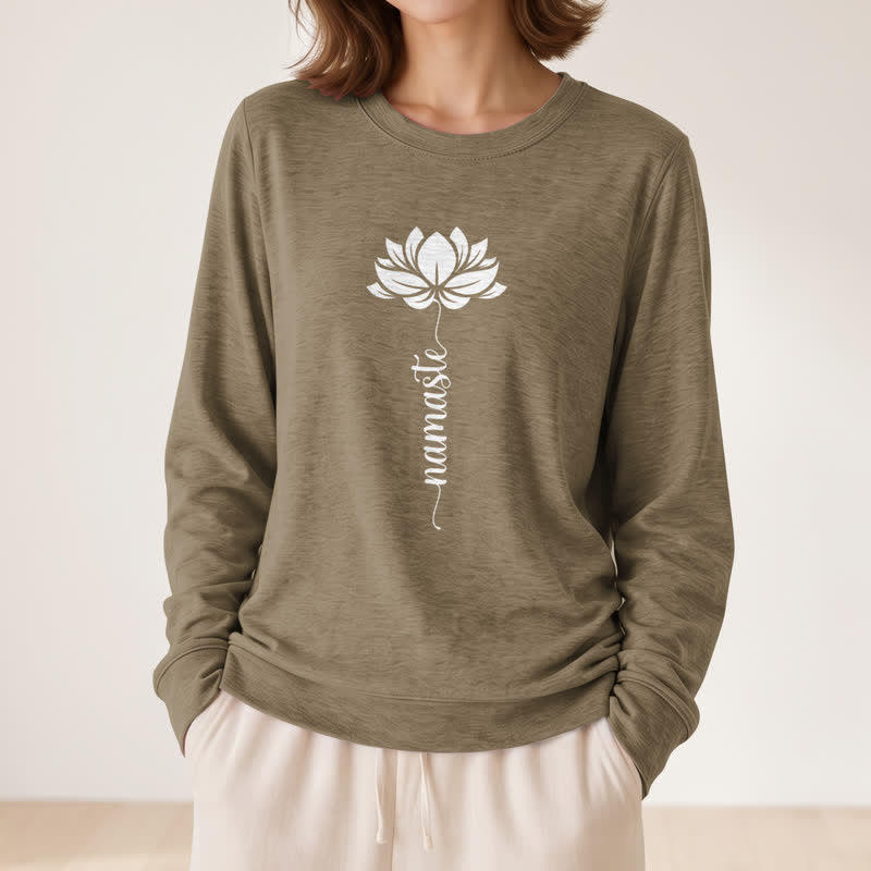 Chemise à manches longues pour femme Olivenorma en mélange de coton doux et imprimé lotus Namaste - image 26