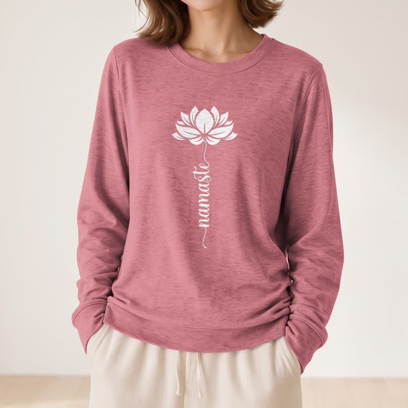 Chemise à manches longues pour femme Olivenorma en mélange de coton doux et imprimé lotus Namaste - image 2