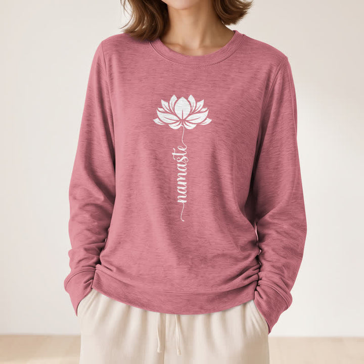 Chemise à manches longues pour femme Olivenorma en mélange de coton doux et imprimé lotus Namaste - image 2