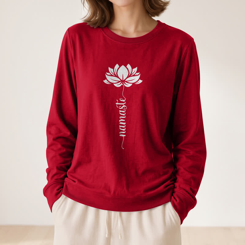 Chemise à manches longues pour femme Olivenorma en mélange de coton doux et imprimé lotus Namaste - image 32