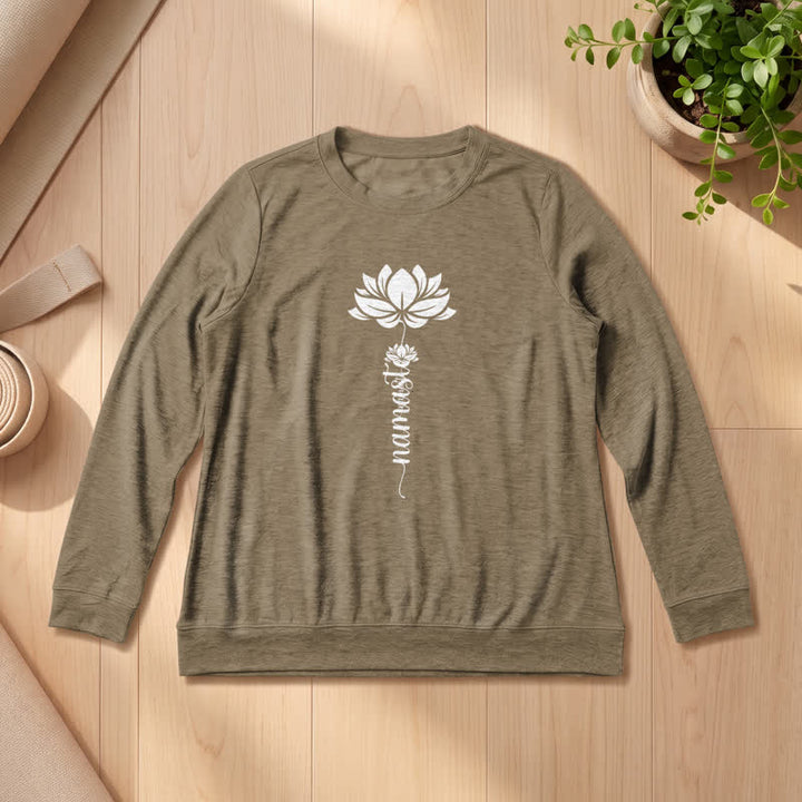 Chemise à manches longues pour femme Olivenorma en mélange de coton doux et imprimé lotus Namaste - Café - 2XL - image 24