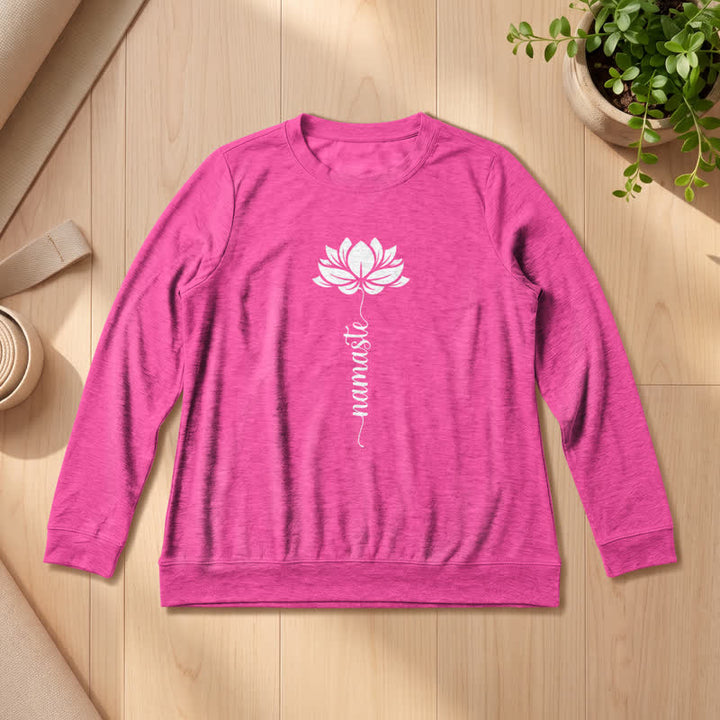 Chemise à manches longues pour femme Olivenorma en mélange de coton doux et imprimé lotus Namaste - Rose - 2XL - image 18