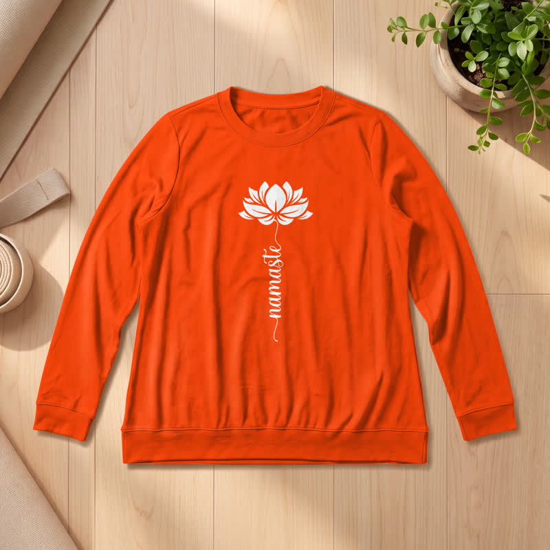 Chemise à manches longues pour femme Olivenorma en mélange de coton doux et imprimé lotus Namaste - Orange - 2XL - image 27