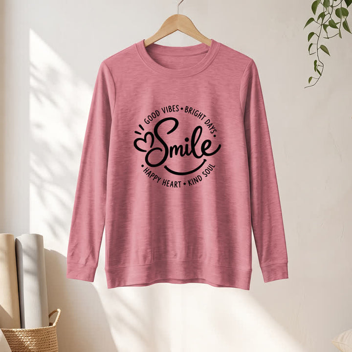Chemise à manches longues pour femme Olivenorma en mélange de coton doux avec imprimé citation souriante - image 10
