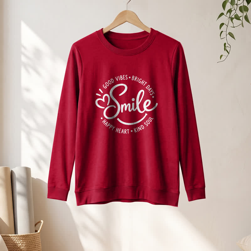 Chemise à manches longues pour femme Olivenorma en mélange de coton doux avec imprimé citation souriante - image 31