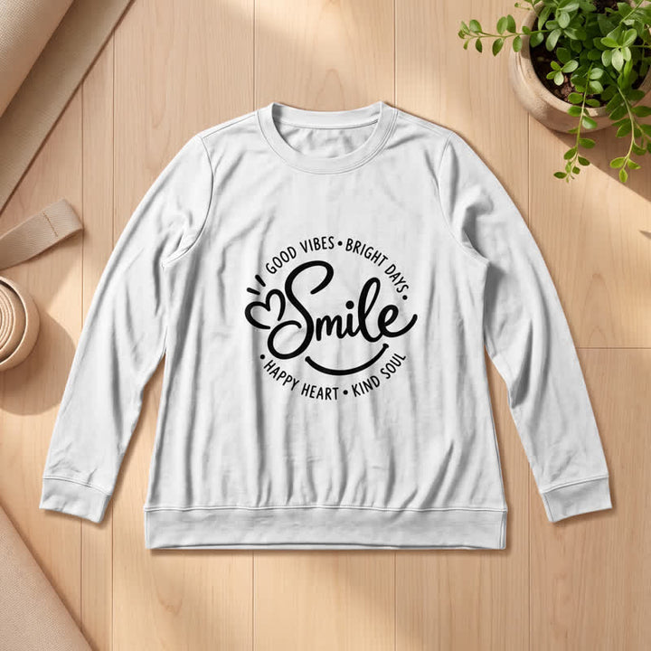 Chemise à manches longues pour femme Olivenorma en mélange de coton doux avec imprimé citation souriante - image 5