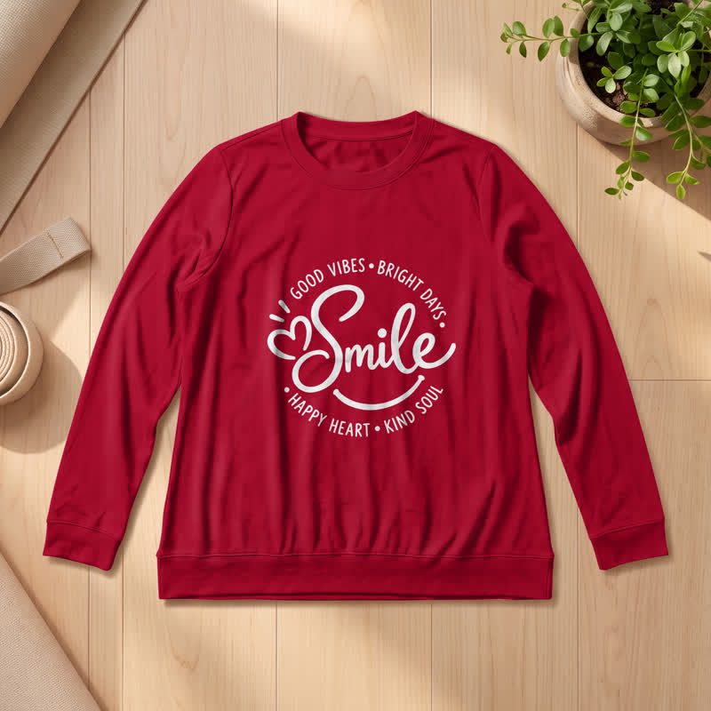 Chemise à manches longues pour femme Olivenorma en mélange de coton doux avec imprimé citation souriante - image 32