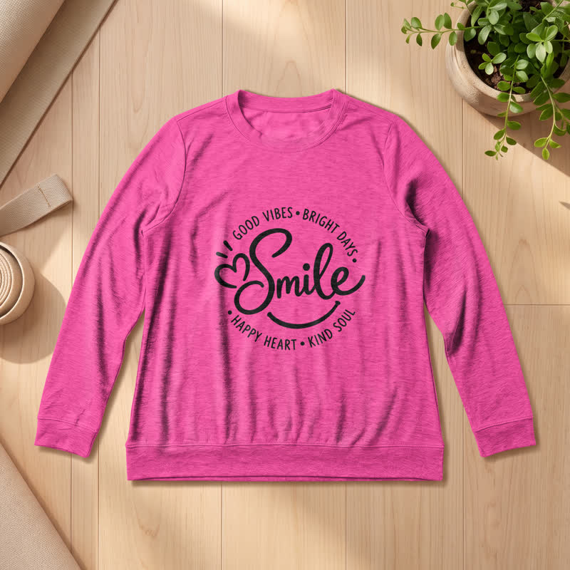 Chemise à manches longues pour femme Olivenorma en mélange de coton doux avec imprimé citation souriante - image 20