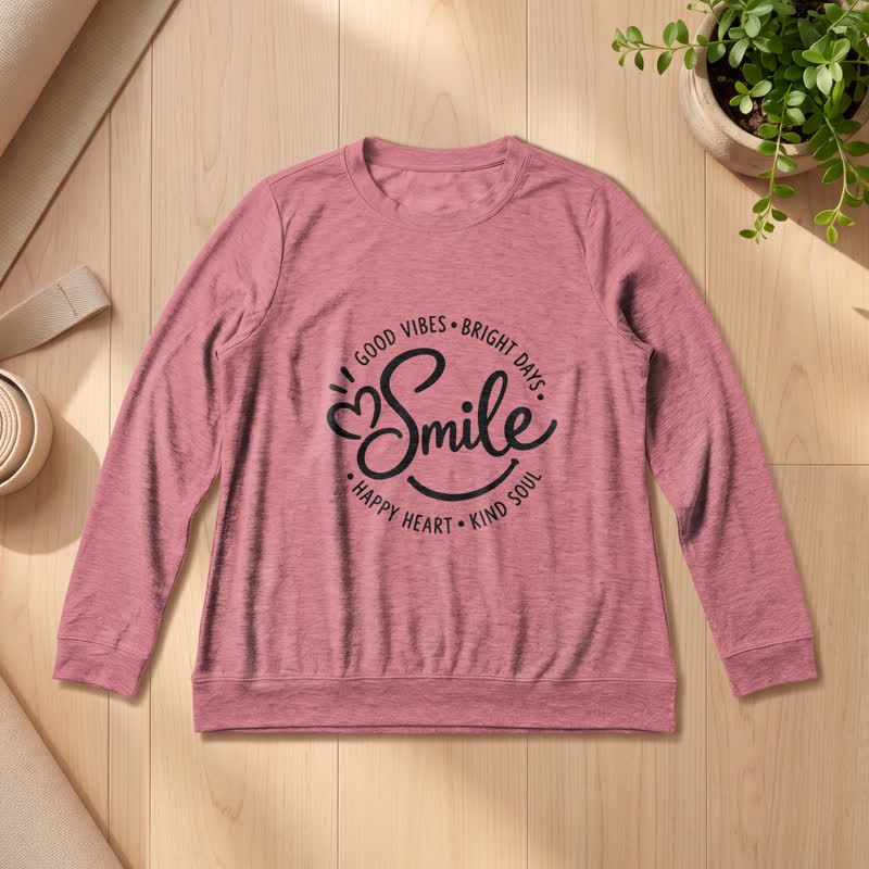 Chemise à manches longues pour femme Olivenorma en mélange de coton doux avec imprimé citation souriante - image 11