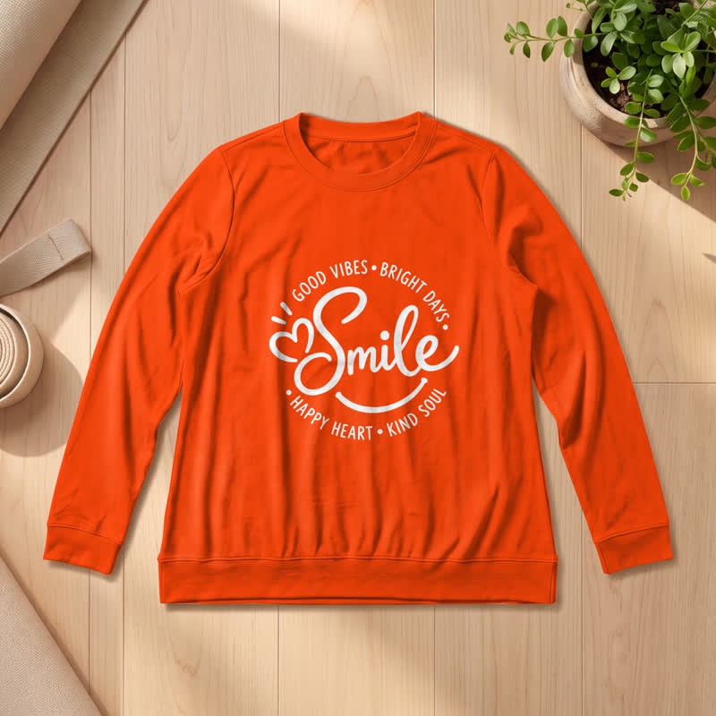 Chemise à manches longues pour femme Olivenorma en mélange de coton doux avec imprimé citation souriante - image 29