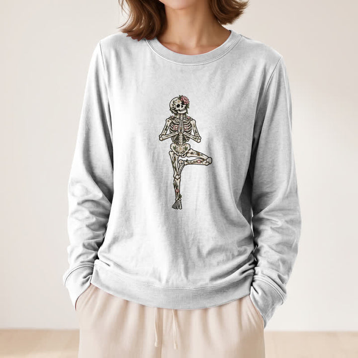 Chemise à manches longues pour femme Olivenorma en mélange de coton et imprimé squelette de lotus - image 5