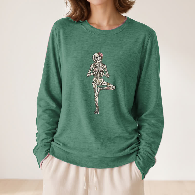 Chemise à manches longues pour femme Olivenorma en mélange de coton et imprimé squelette de lotus - image 23