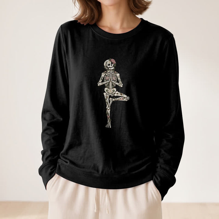 Chemise à manches longues pour femme Olivenorma en mélange de coton et imprimé squelette de lotus - image 2