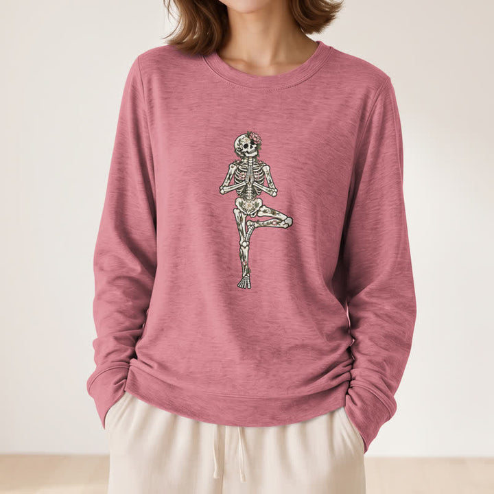 Chemise à manches longues pour femme Olivenorma en mélange de coton et imprimé squelette de lotus - image 8