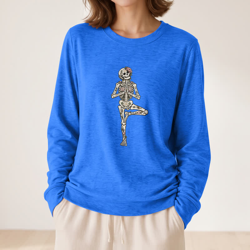 Chemise à manches longues pour femme Olivenorma en mélange de coton et imprimé squelette de lotus - image 17