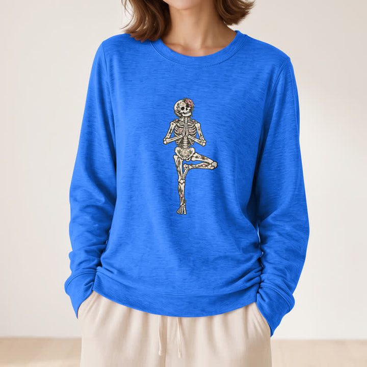 Chemise à manches longues pour femme Olivenorma en mélange de coton et imprimé squelette de lotus - image 17