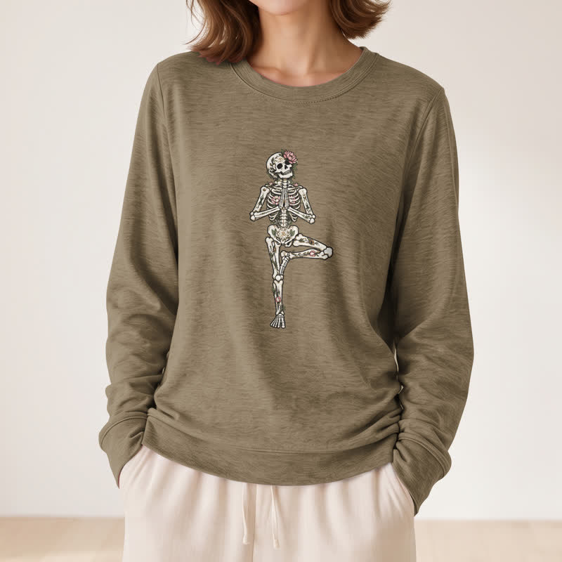 Chemise à manches longues pour femme Olivenorma en mélange de coton et imprimé squelette de lotus - image 26