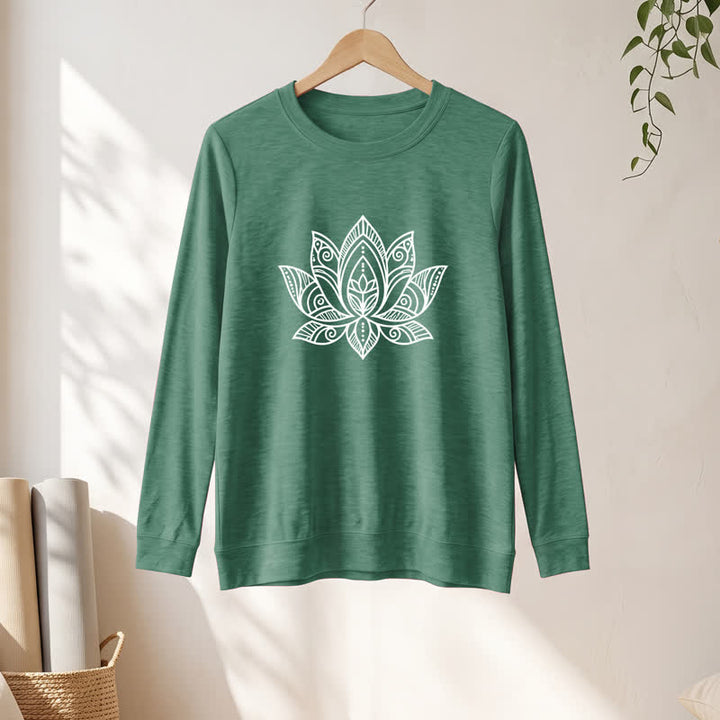 Chemise à manches longues pour femme Olivenorma en mélange de coton doux imprimé mandala et lotus - image 22