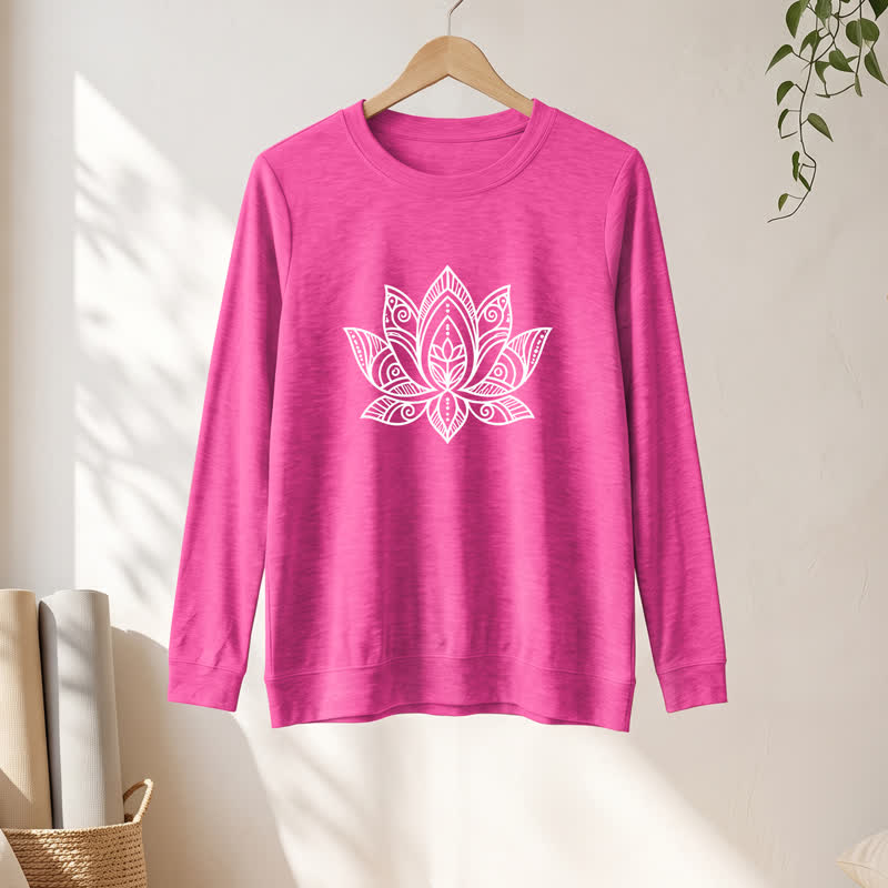 Chemise à manches longues pour femme Olivenorma en mélange de coton doux imprimé mandala et lotus - image 19