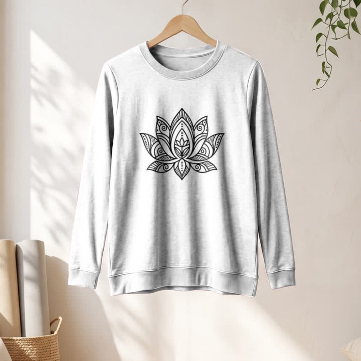 Chemise à manches longues pour femme Olivenorma en mélange de coton doux imprimé mandala et lotus - image 4