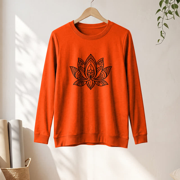 Chemise à manches longues pour femme Olivenorma en mélange de coton doux imprimé mandala et lotus - image 28