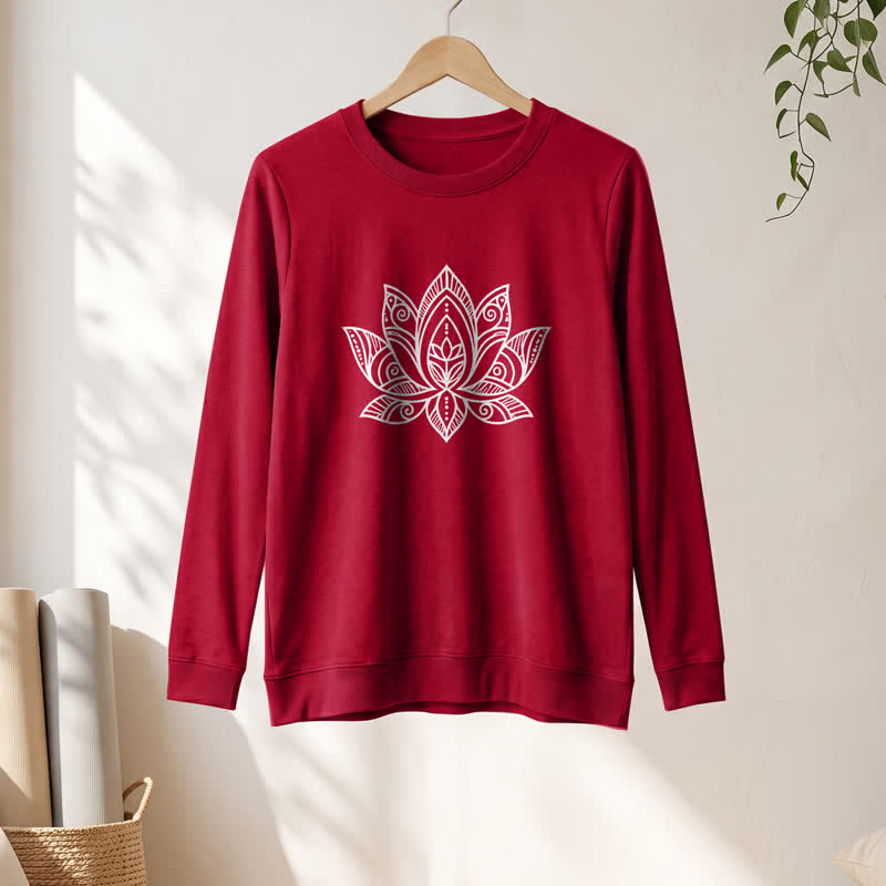 Chemise à manches longues pour femme Olivenorma en mélange de coton doux imprimé mandala et lotus - image 31