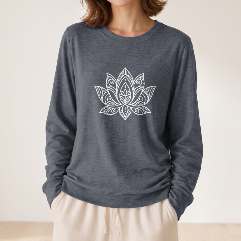 Chemise à manches longues pour femme Olivenorma en mélange de coton doux imprimé mandala et lotus - image 17