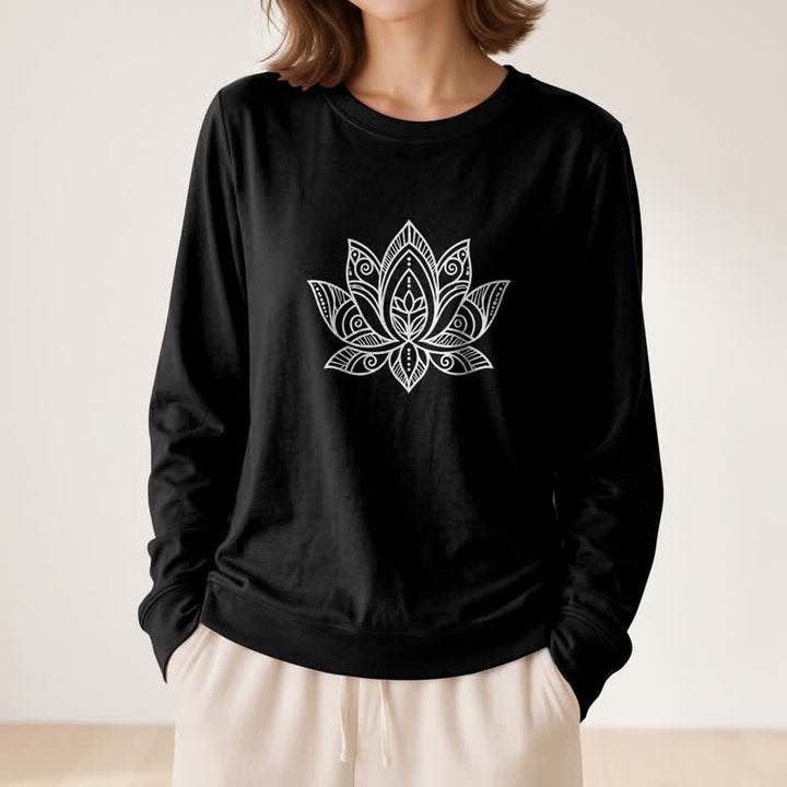 Chemise à manches longues pour femme Olivenorma en mélange de coton doux imprimé mandala et lotus - image 8