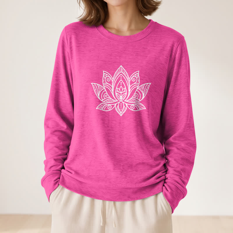 Chemise à manches longues pour femme Olivenorma en mélange de coton doux imprimé mandala et lotus - image 20