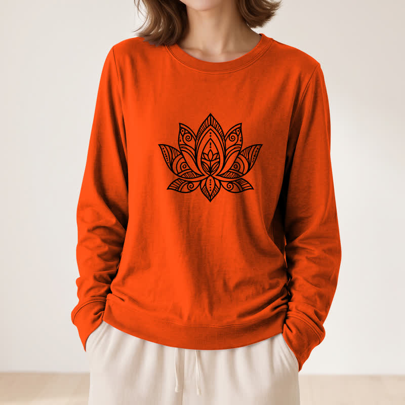 Chemise à manches longues pour femme Olivenorma en mélange de coton doux imprimé mandala et lotus - image 29
