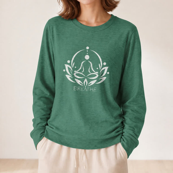 Chemise à manches longues pour femme Olivenorma en mélange de coton Breathe avec imprimé lotus - image 23