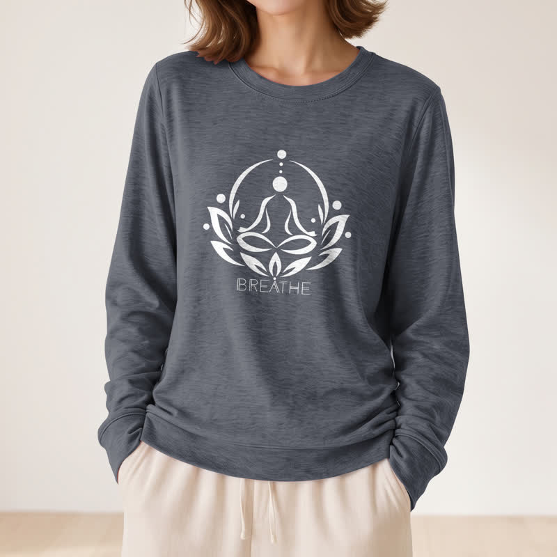 Chemise à manches longues pour femme Olivenorma en mélange de coton Breathe avec imprimé lotus - image 14