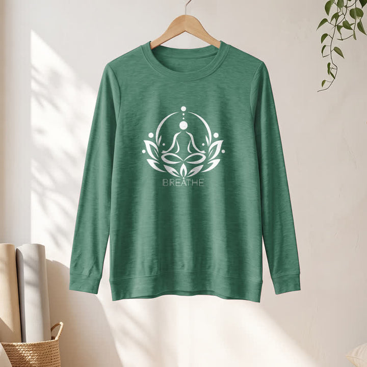 Chemise à manches longues pour femme Olivenorma en mélange de coton Breathe avec imprimé lotus - image 22